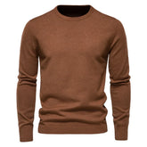 Slim Fit Winter Plain Crew Neck Jumper