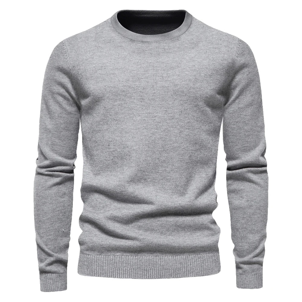 Slim Fit Winter Plain Crew Neck Jumper
