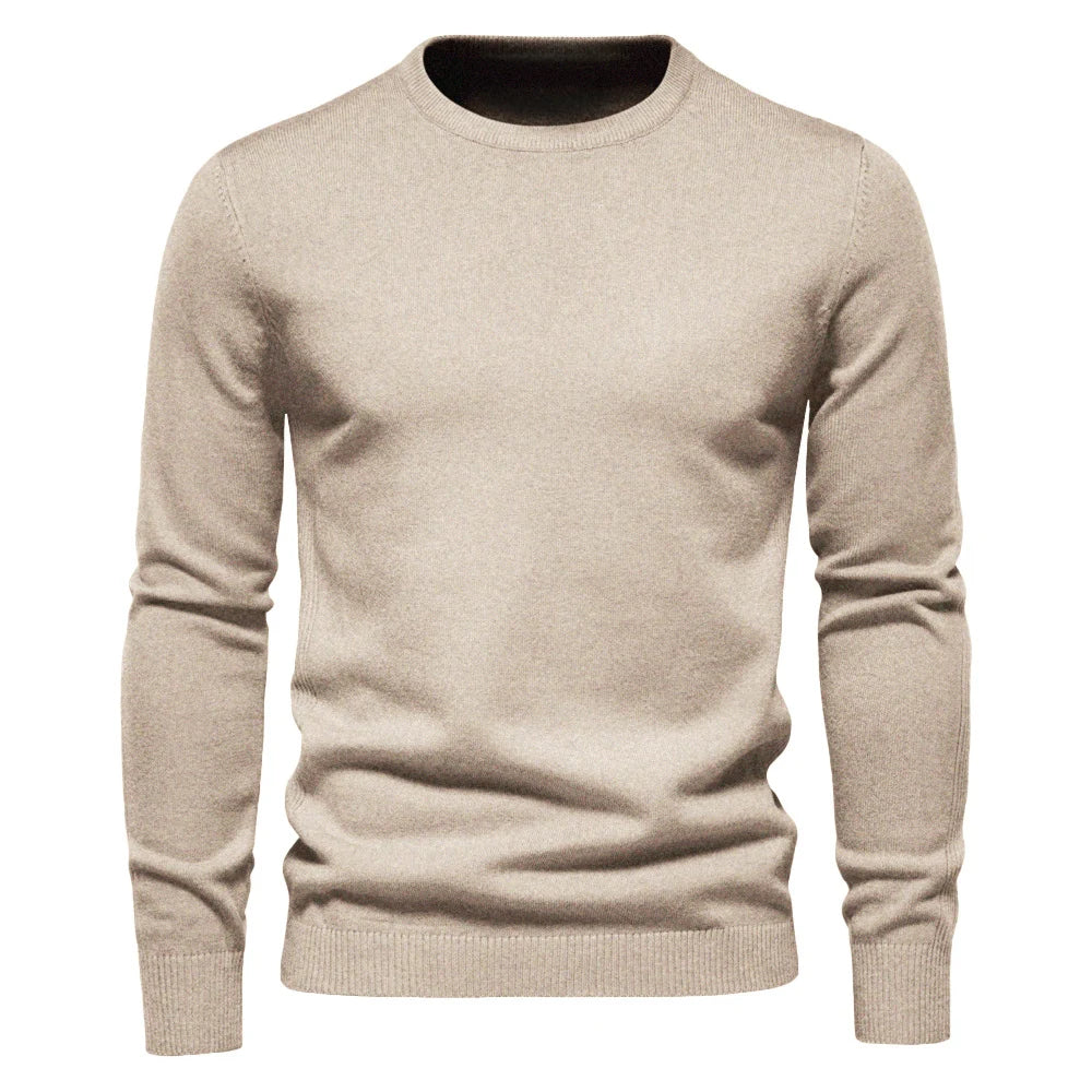 Slim Fit Winter Plain Crew Neck Jumper