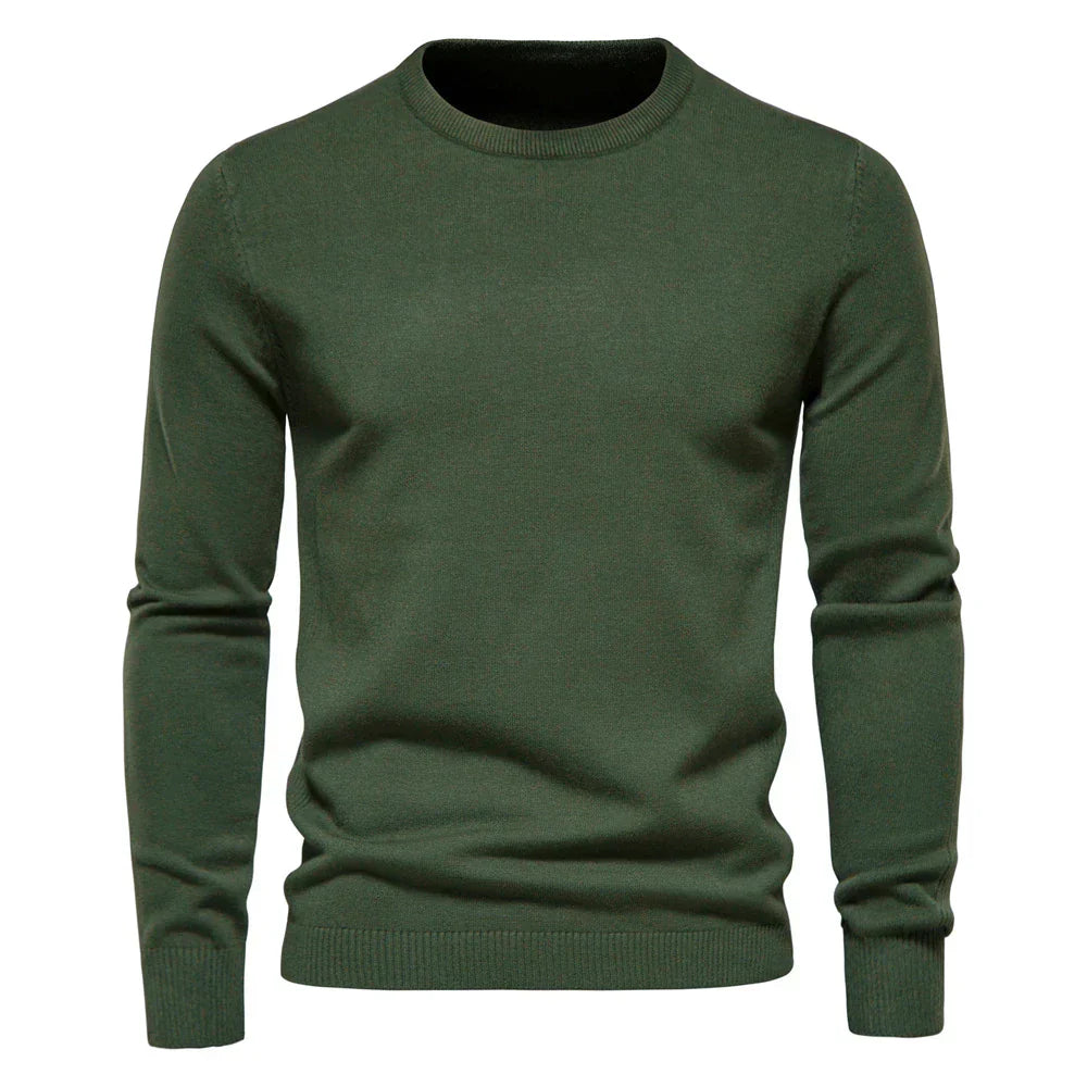 Slim Fit Winter Plain Crew Neck Jumper