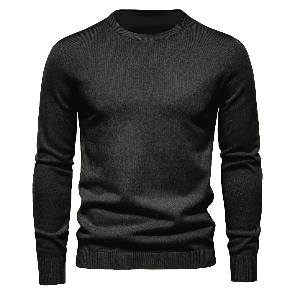 Slim Fit Winter Plain Crew Neck Jumper